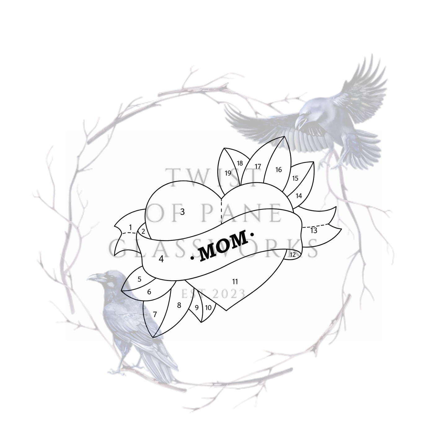15 Old School Mom Tattoo Suncatcher