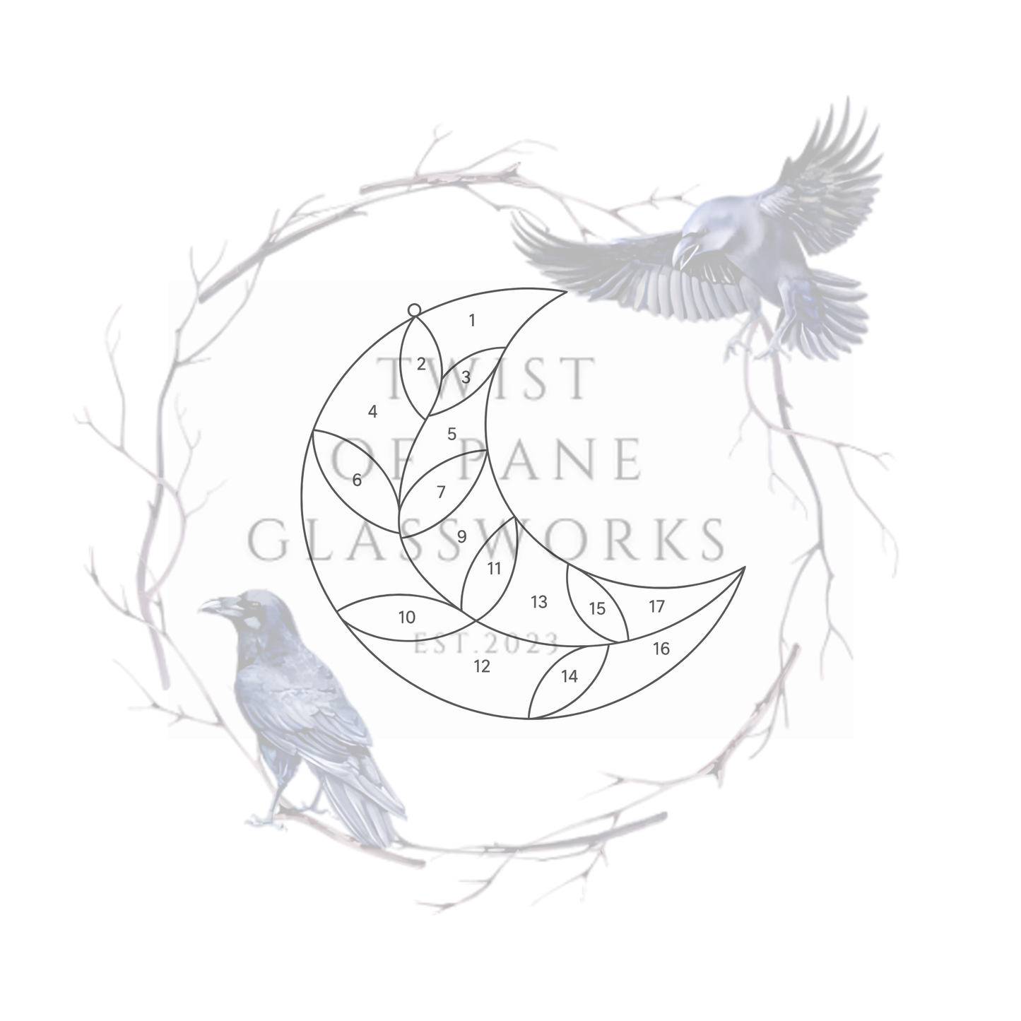 11 Crescent Moon with Leaves